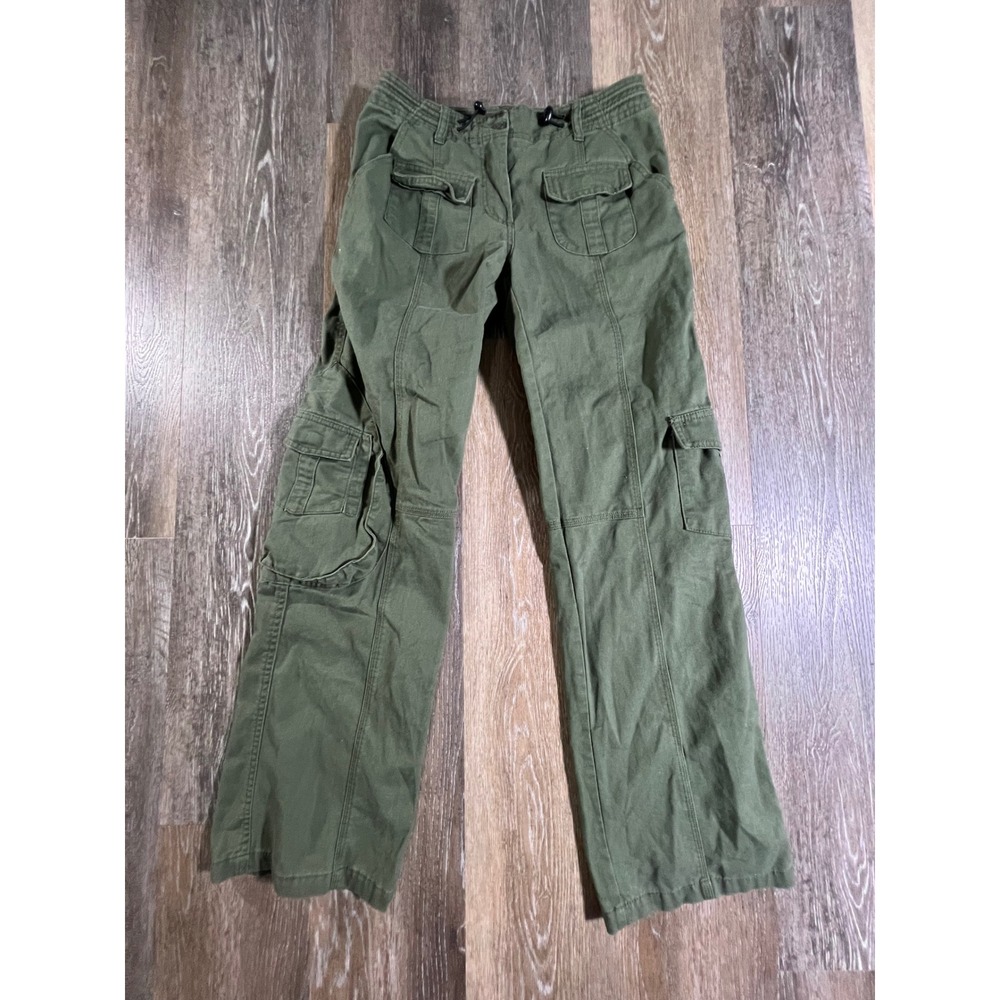 J. Galt Cargo Pants Womens S Green MH500-Z267 Bungee Waist Utility Trousers